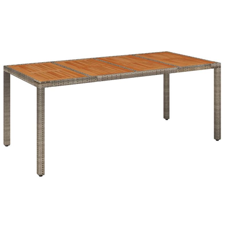 Table de balcon d'extérieur Mileni, gris, H 29,5 po x l 35,4 po x L 74,8 po
