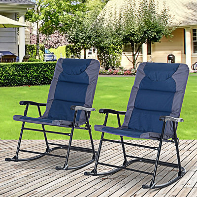 Ensemble de 2 chaises berçantes d'extérieur