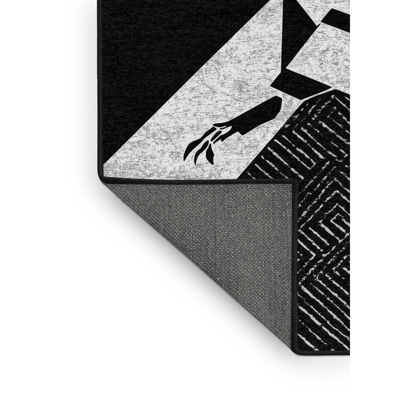 Tapis noir à motif géométrique doux et moelleux à motif géométrique Bandicoot, 4 x 2