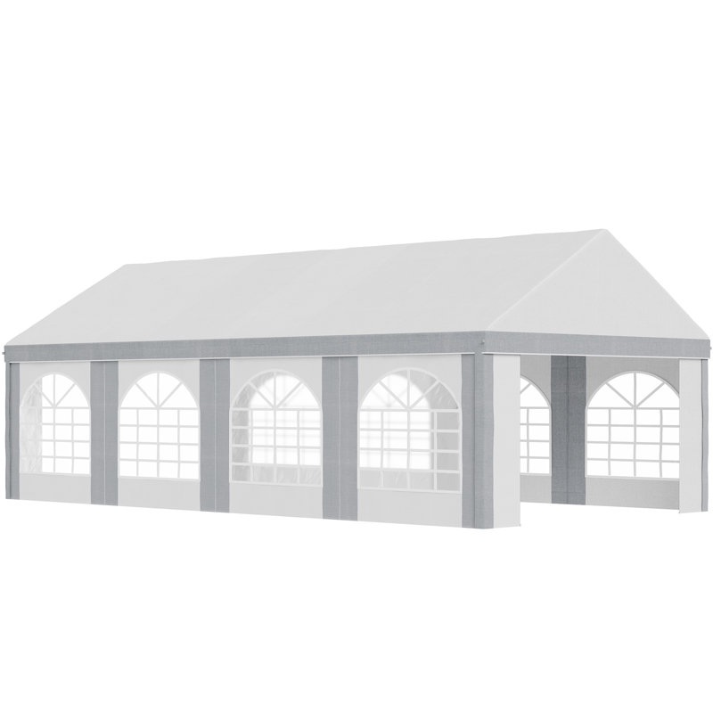 Arliz 8 x 4m Galvanised Party Tent Marquee Gazebo with Sides, 8 Windows