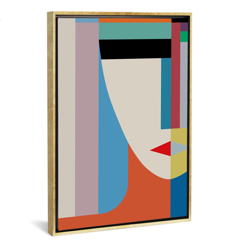 «Absolute Face» par The Usual Designers - impression, H 48 po x l 32 po x P 1,5 po, Toile encadrée d'or