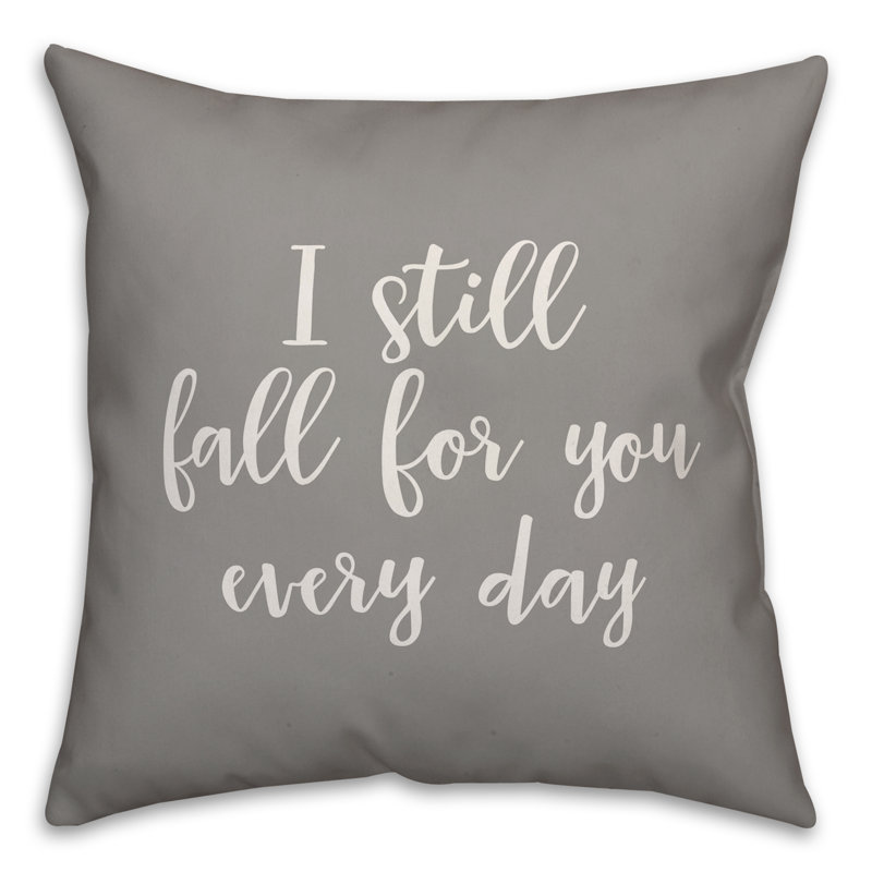  Coussin décoratif I Still Fall for You Every Day, Gris, Coussin et housse de coussin