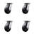 6 Inch Rubber on Steel Caster Set with Ball Bearings and Swivel Locks SCC