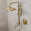 Système de douche mural à pression équilibrée, pomme de douche pluviale 13 po avec douchette coulissante-111856377