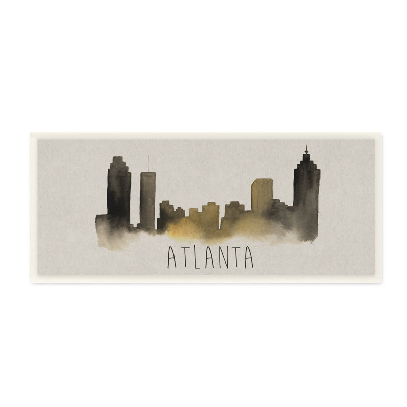 « atlanta horizon silhouette », impression, H 7 po x l 17 po, Plaque