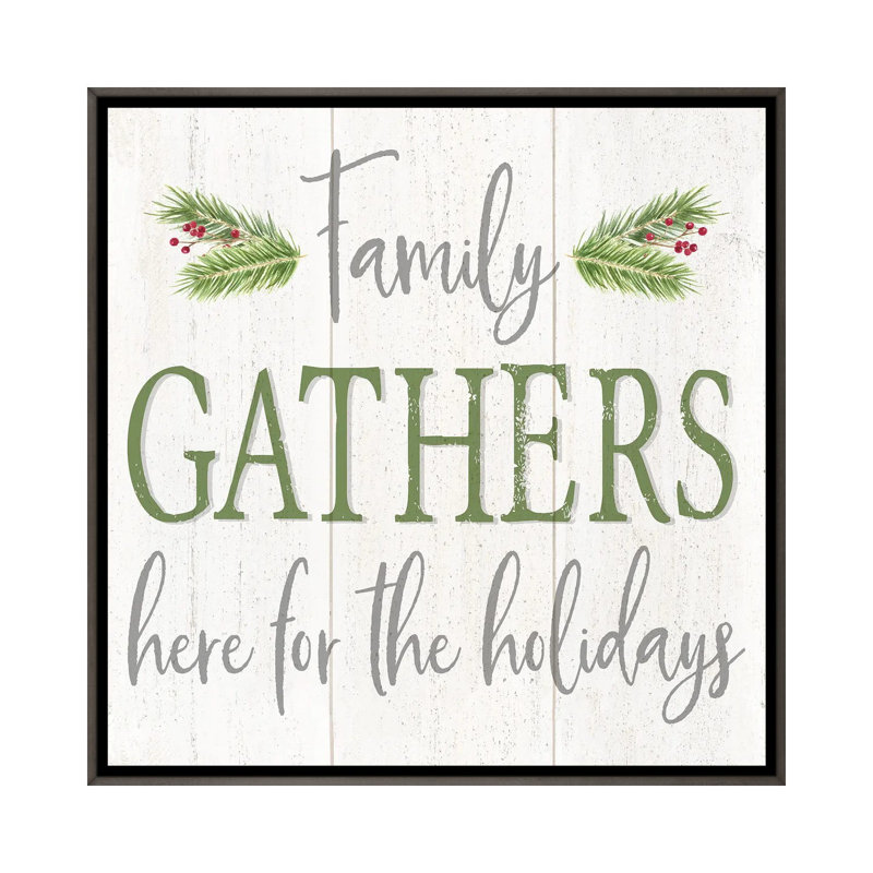 «Peaceful Christmas Square Gather» par Tara Reed - reproduction d'art textuel, Aucun mat, H 26 po x l 26 po x P 1,5 po