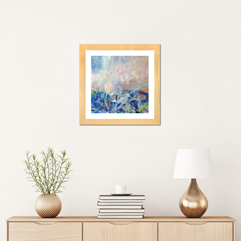"Another amusant Day" par Julian Spencer, reproduction d’art, Toile avec cadre en bois beige, Blanc