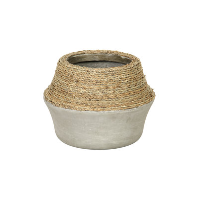 Natascha 9" Wide Grass and Concrete Pot