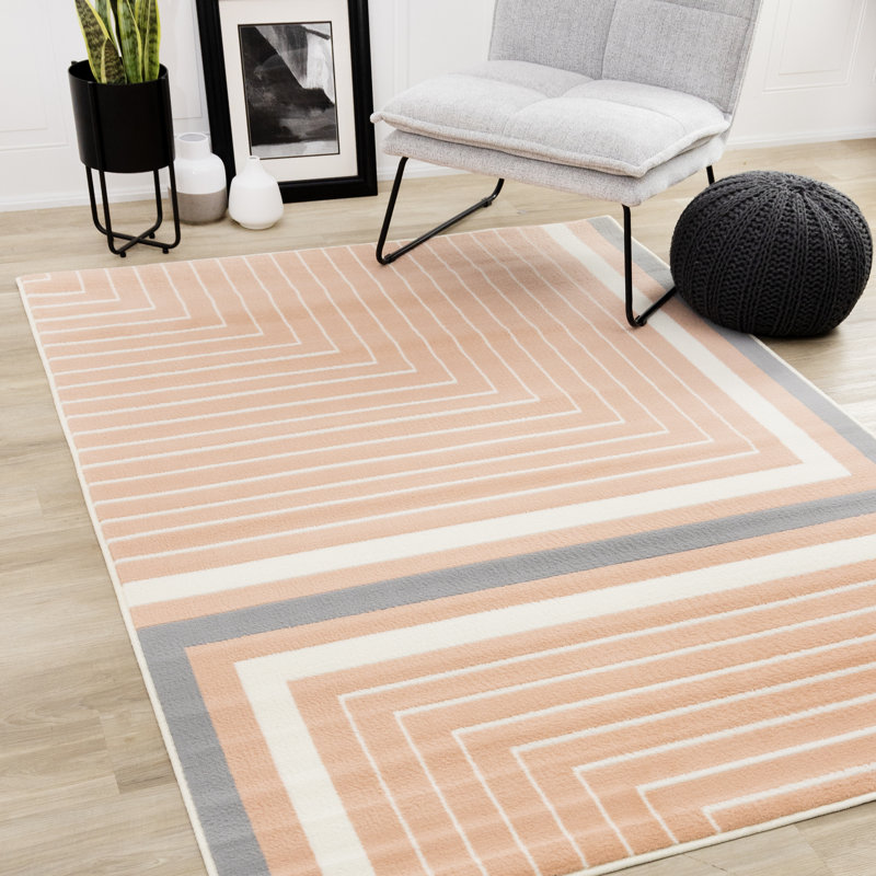 Tapis crème / bleu Fresno, Rectangle 7 pi 9 po x 10 pi 6 po