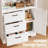 Modern Style 71" H Wooden White Bookshelf And Bookcase With Door And 3 Drawers,3-tier Open Display Shelves-1252910050