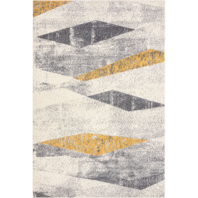 Tapis gris / beige / jaune Braziel