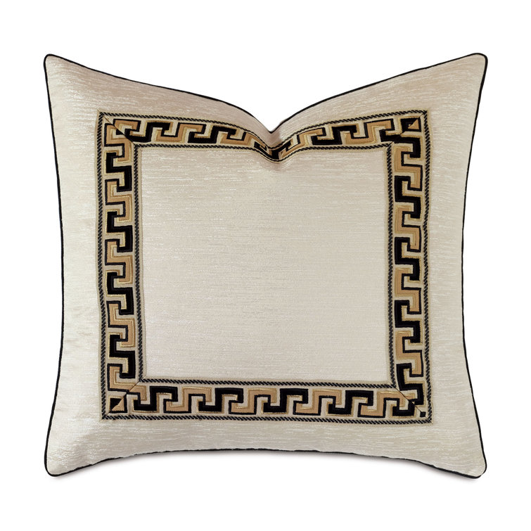 Appliqued Cotton Blend Throw Pillow