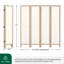 Paravent en tissu lavable à 4 panneaux, structure de couleur bois-126671332-126671333