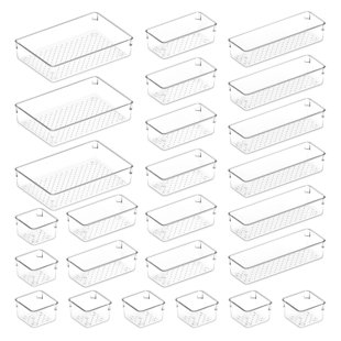 Simplify 4 Pack Small Square Clear Drawer Organizer 3.74 inch Wide