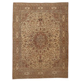 Brown Antique Persian Wool Rug - 9'2" x 12'8"