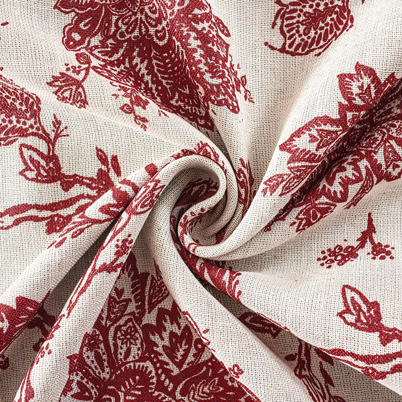 Zawacki Linen Blend Blackout Sliding Panel Pair, Red/Beige, 52" W x 63" L