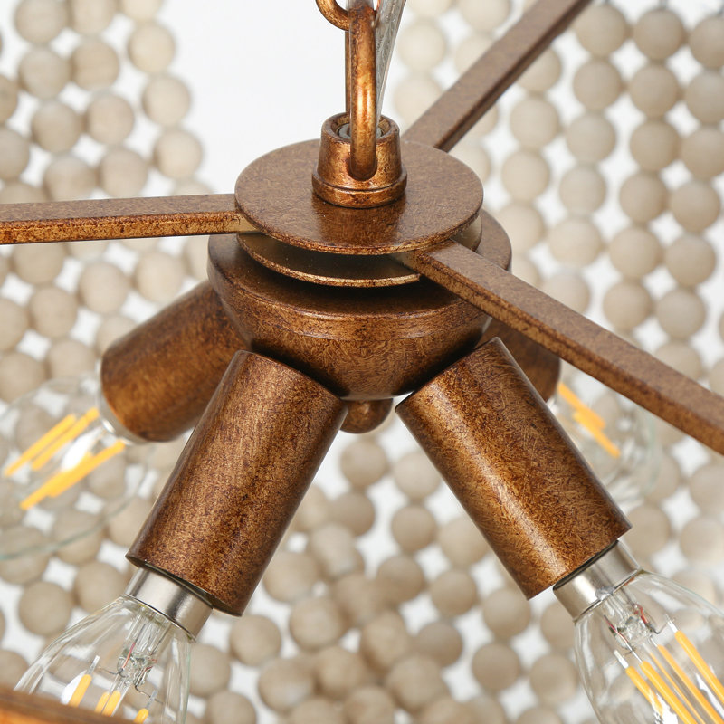 Lustre empire unique à 4 lumières avec accents perlés Advith