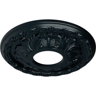 Endurathane Leaf Ceiling Medallion, 11 3/8"OD x 3 5/8"ID x 1 1/8"P (Fits Canopies up to 4 3/4"), Hand-Painted Night Shade Finish