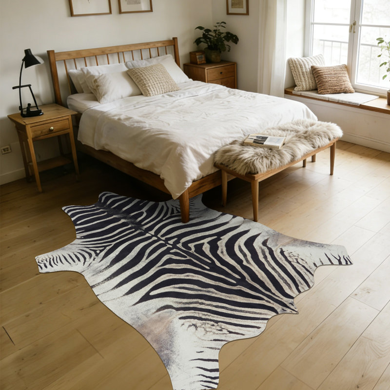 Tapis moderne antidérapant à motif zébré irrégulier pour l'intérieur, idéal pour le bureau, le salon et la chambre à coucher