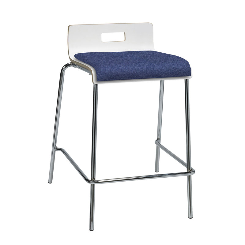 Jive Stool, White Back, Williamsburg Vinyl, Counter Stool (25” Seat Height)