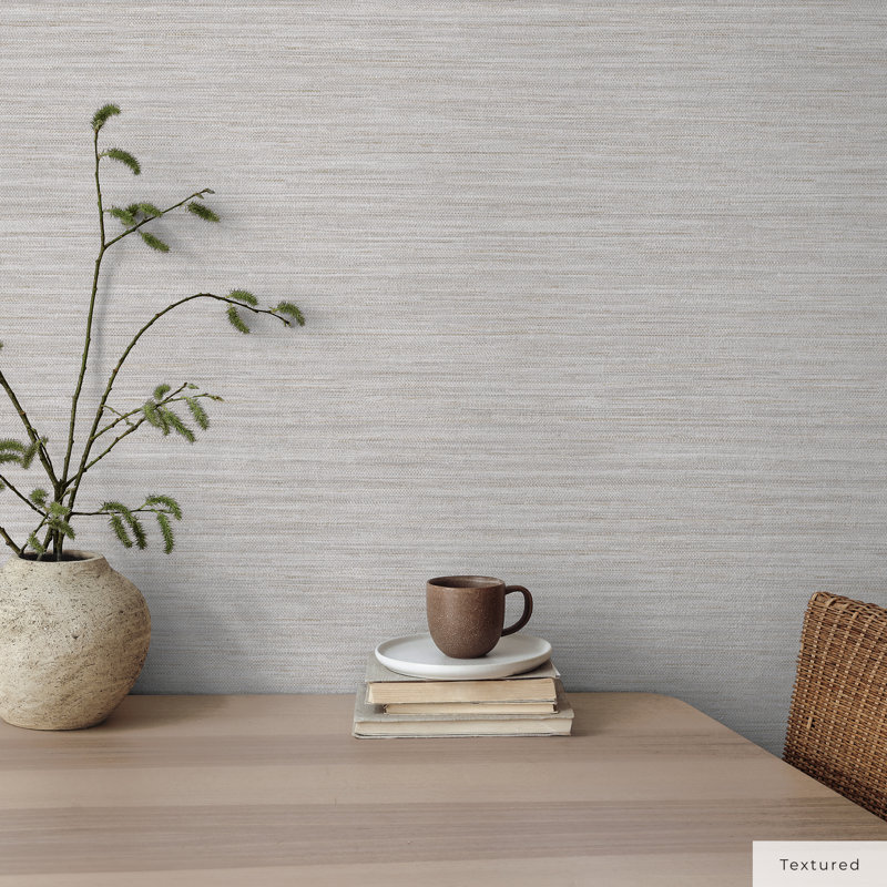 Barayon 33' L x 20.5" W Textured Peel and Stick Wallpaper Roll, Pewter