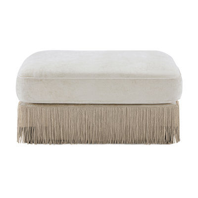 Velvet Ottoman Beige 1 Piece