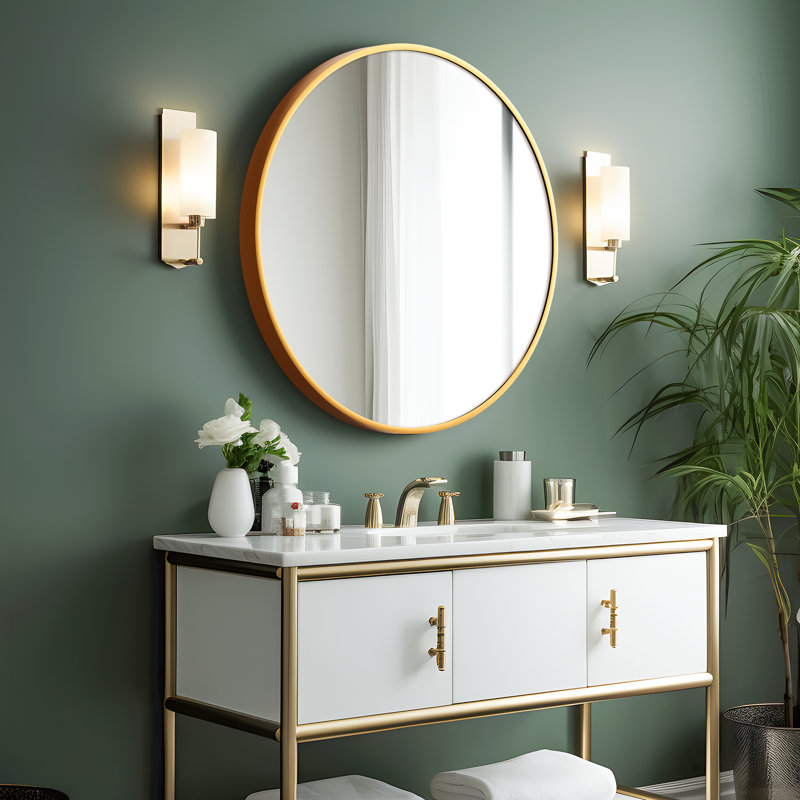 Beshoy Metal Mirror, Gold, 24" x 24"