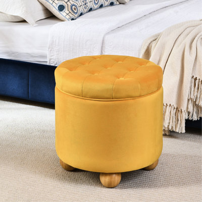 Rond - Flanelle: multifonctionnel avec option de rangement et de dessus pour le salon Multifonctionnel: flanelle, espace, couvercle de table
