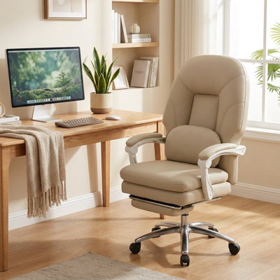 Fauteuil de direction ergonomique Big & Tall avec repose-pieds, inclinaison à 135 °, rappel de vibration et capacité de 400 lb