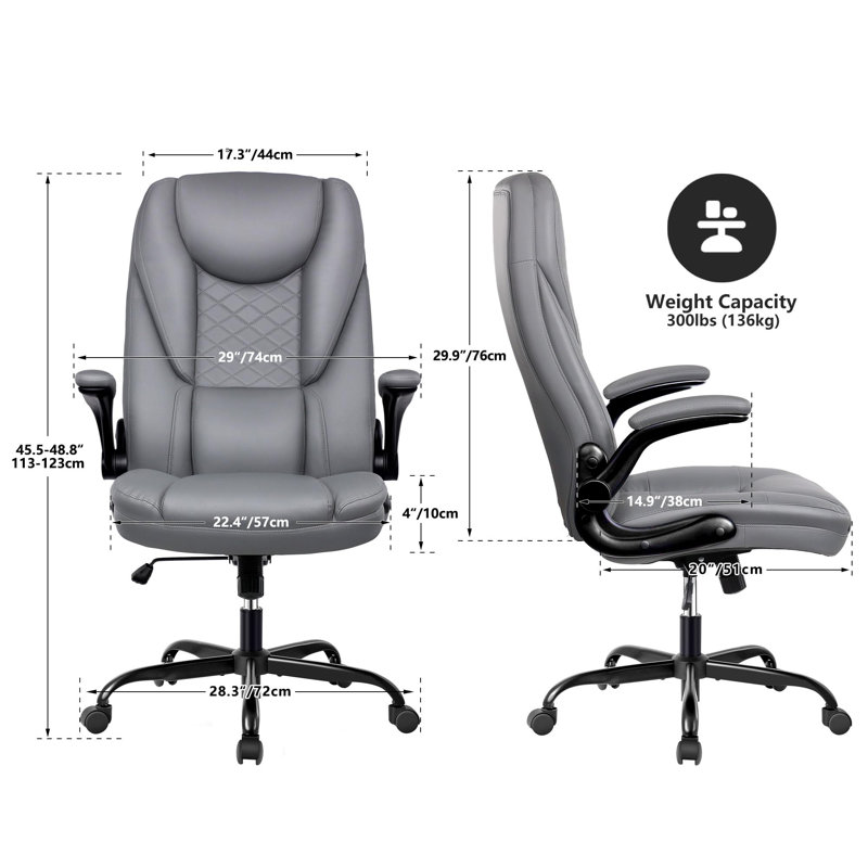 Fauteuil de direction en velours Luisiana, Gris
