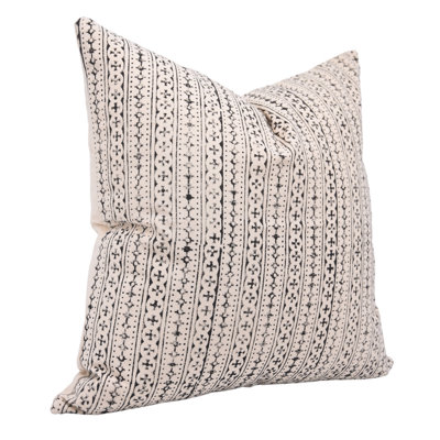 Fabdivine Luxury Block Print Pillow Cover Hand Printed Cotton Cushion for Modern Homes- Doji