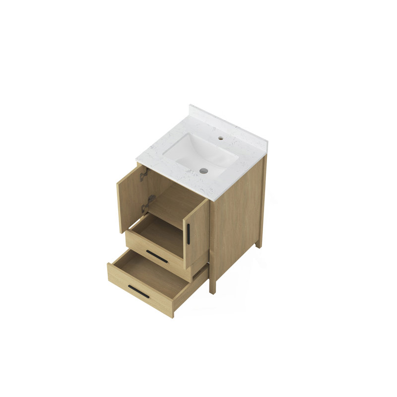 Armoire de meuble-lavabo 24 po avec comptoir et trou pour robinet 24 po Freestangding, 33,86 po H x 24 po L x 22,05 po P