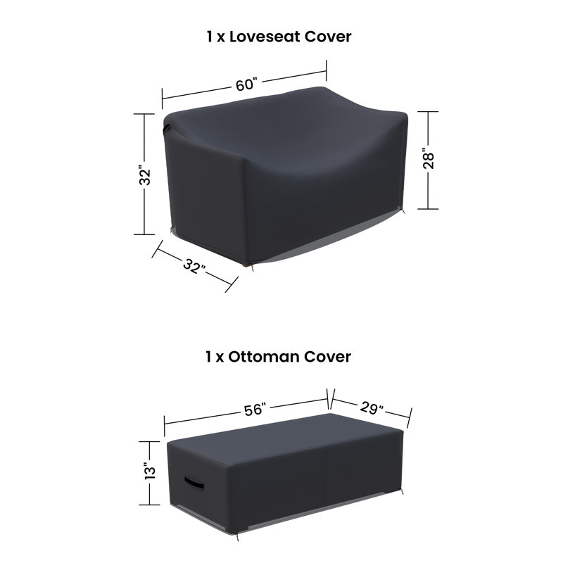 Aniston 59" Teak Outdoor Patio Furniture Covers