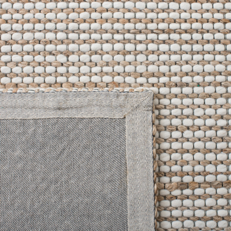 Lyre Handmade Tufted Natural/Ivory Area Rug, Rectangle 8' x 10'