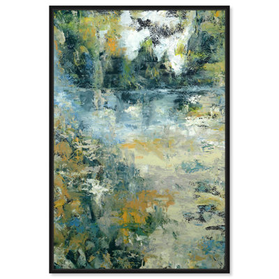 Green Moss Monet Garden Green Abstract Wall Art by Art Remedy