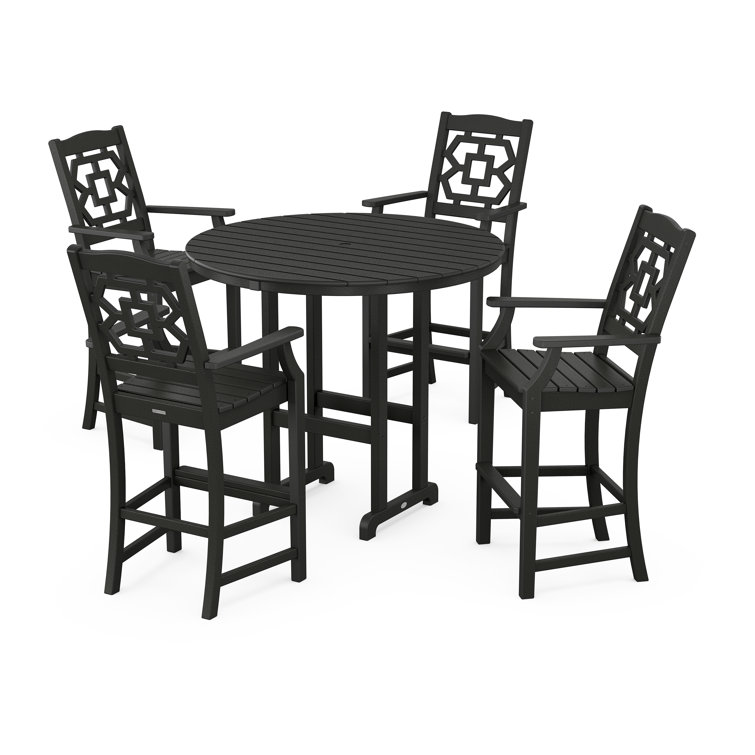 Martha Stewart by POLYWOOD Round 4 - Person 48" Long Bar Height Dining Set