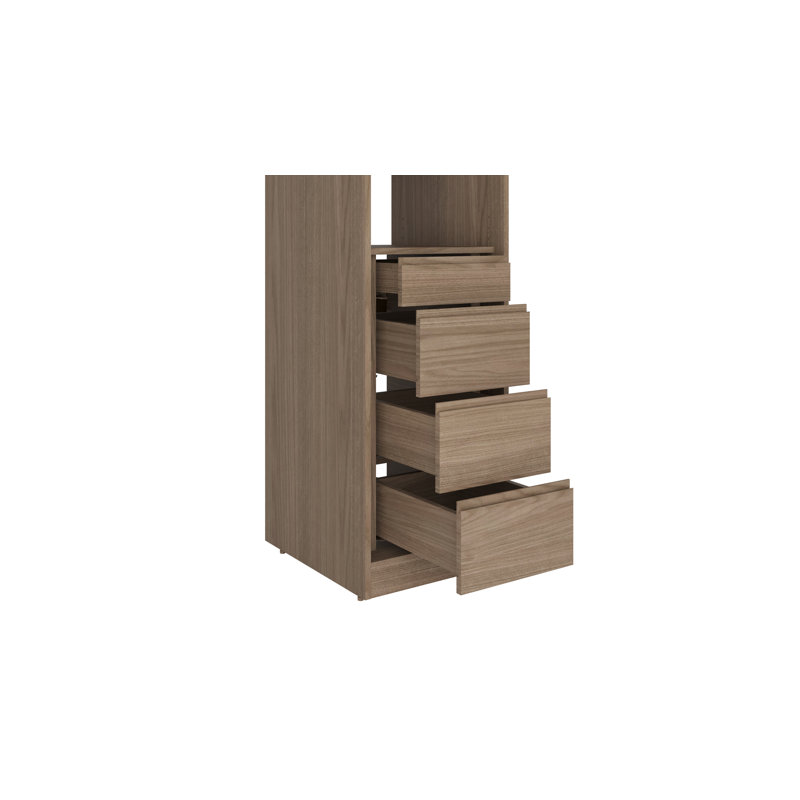 Module pour système de placard avec tiroir et tablette - 84 po 18 po 24 po - Noyer, Brun