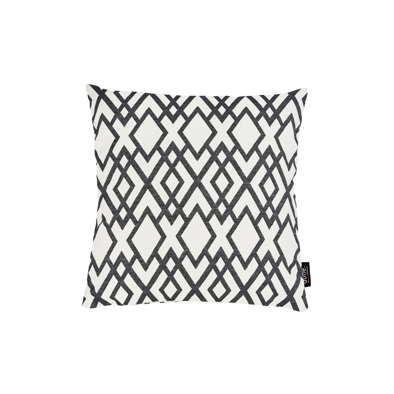 Diamond Geometric Square Throw Pillow Cover, Black