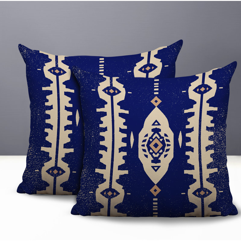 Oreiller réversible intérieur / extérieur Tallu, Navy Blue, 18 x 18