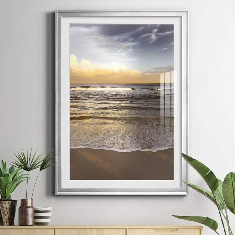 Evening Waves - Reproduction de photo sur papier encadrée, Argent, H 22,5 po x l 30,5 po x P 1,5 po