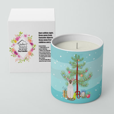 Bougie décorative 10 oz Colorpoint Shorthair Merry Christmas