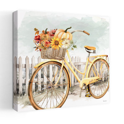 Contemporary Fall Floral Bicycle Iii With Fall Bicycle Art