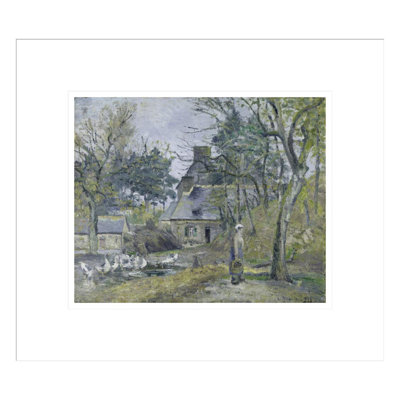 «La ferme à Montfoucault» par Camille Pissarro - estampe numérique encadrée