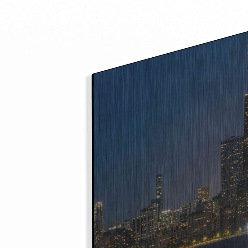 «Night Night Chicago», art mural en métal, H 12 po x l 24 po
