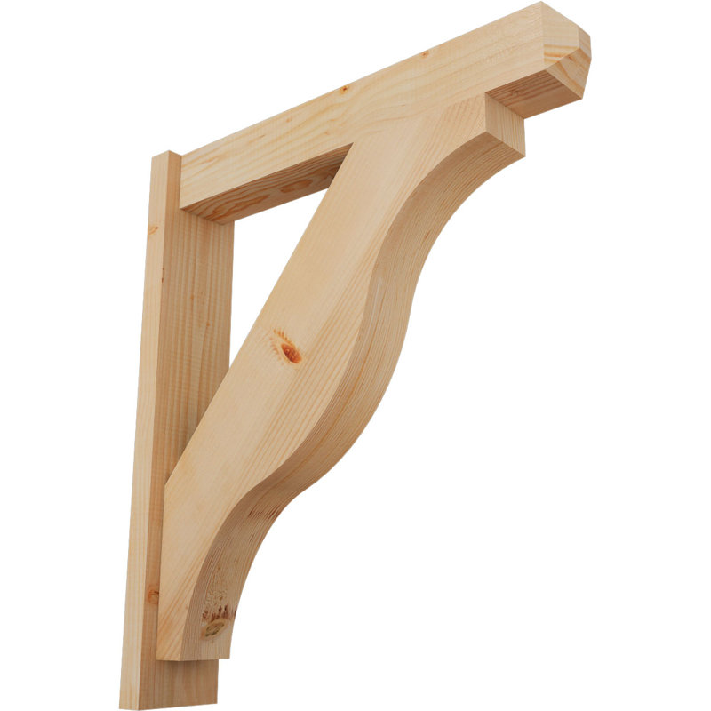 Persienne en bois rustique Funston Craftsman, Sapin Douglas de 5 1/2 po (lisse), P 28 po x H 32 po