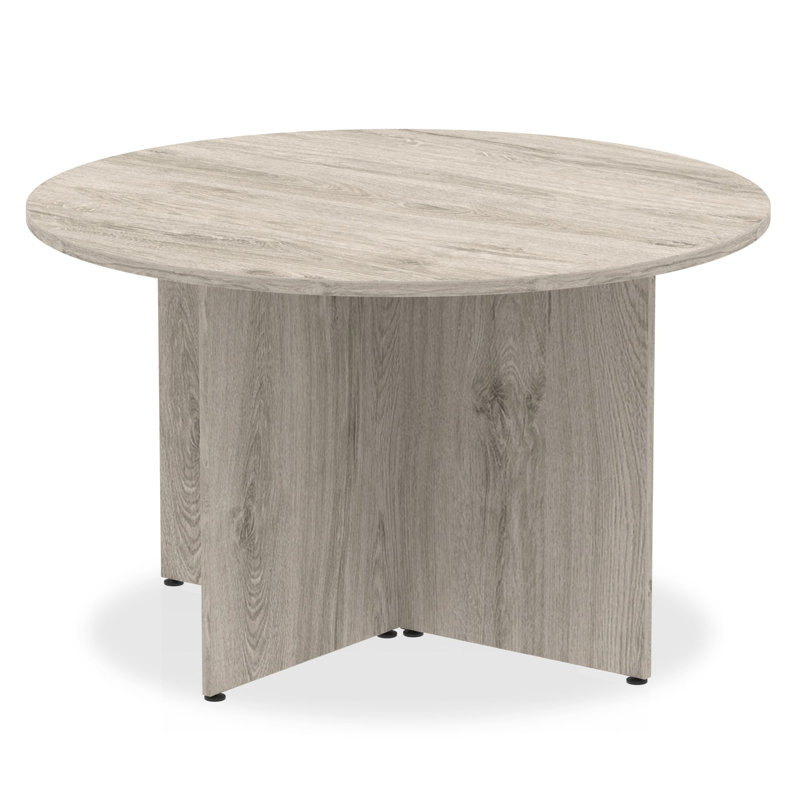 Kyvan Circle Conference Table, Gray, 73cm H x 120cm L x 120cm D