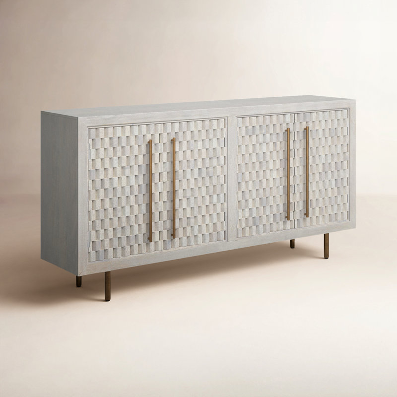 Abshire 76'' Solid Wood Sideboard, White Wash
