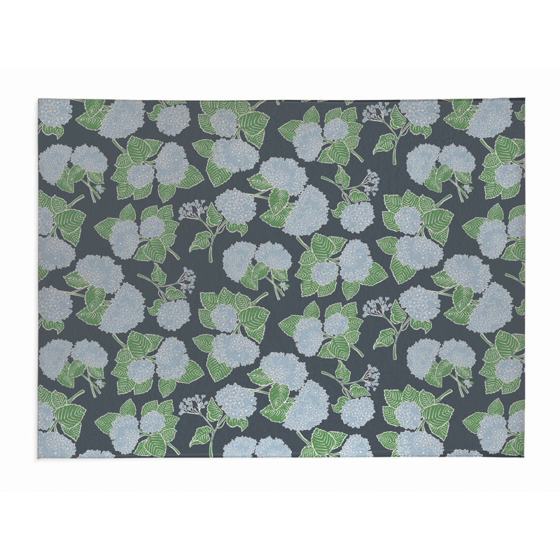 Tapis de bureau léger Hydrangea, L 48 po x P 72 po, Gris anthracite