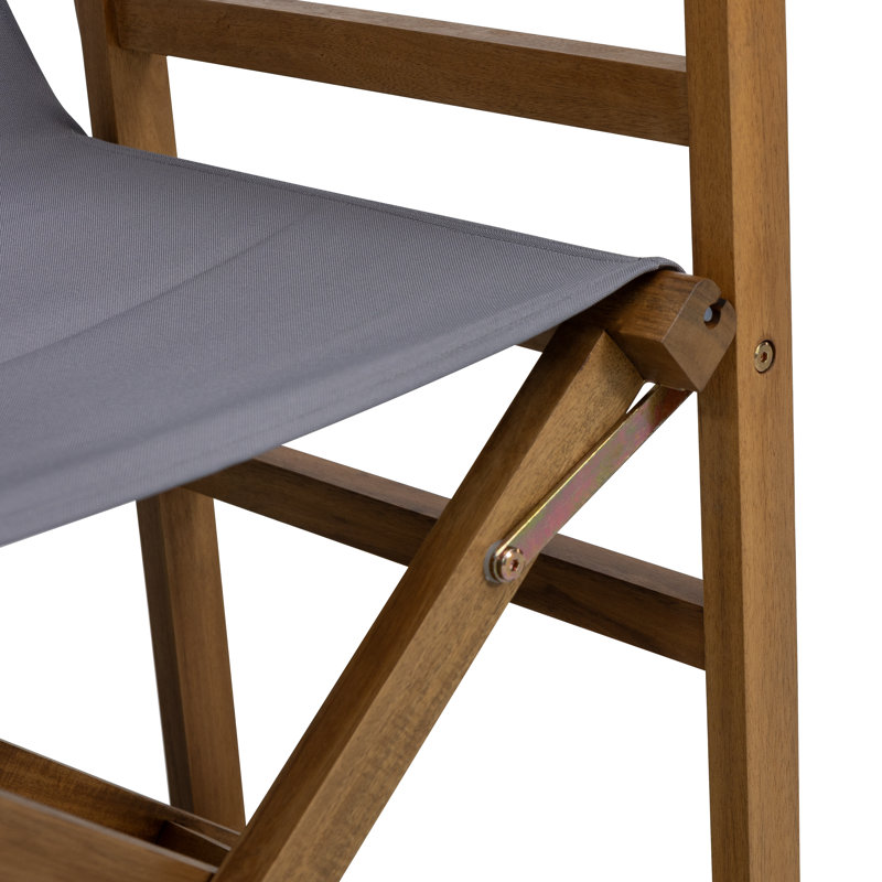 Chaise de réalisateur pliante en bois massif, Gris