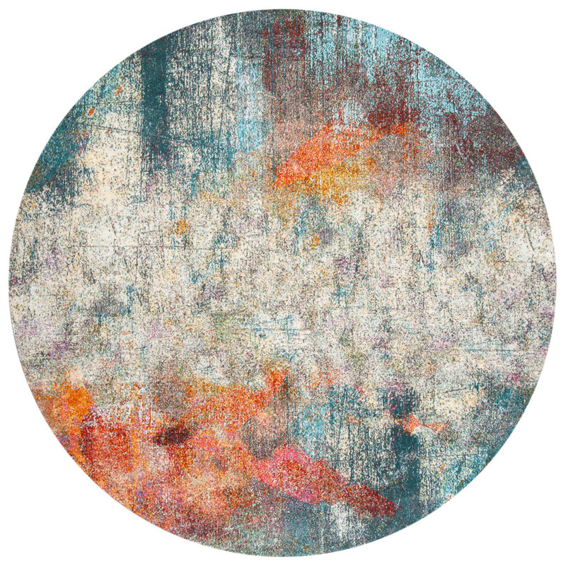 Marques Performance Abstract Rug, Round 6'7"